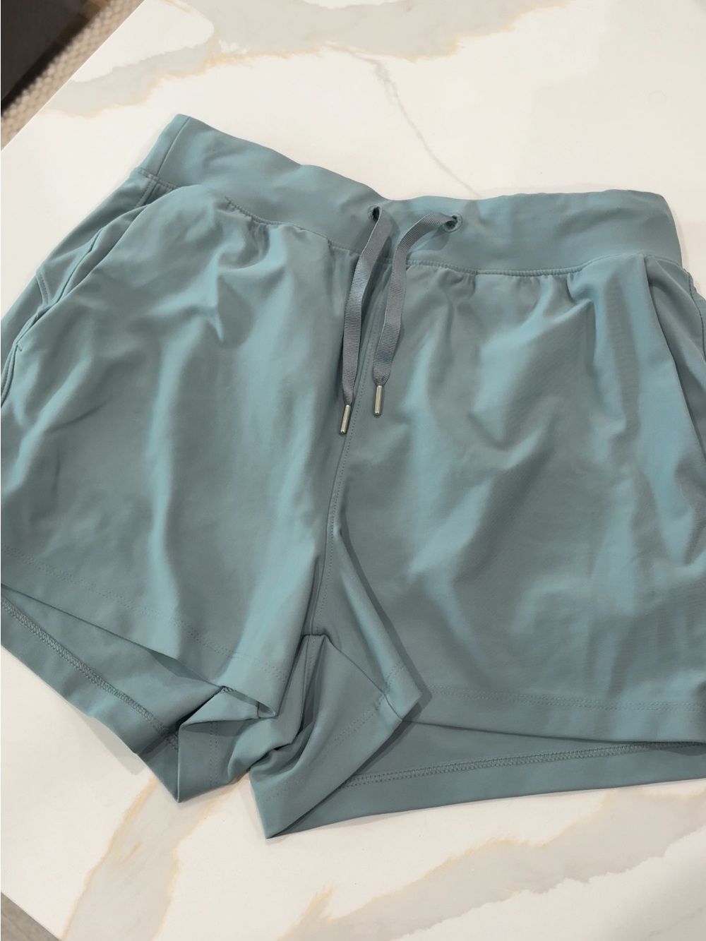 Old Navy Athletic Shorts in Dusty Teal Blue